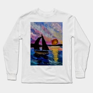 Out sailing at sunset. Long Sleeve T-Shirt